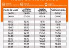 Modificación en el horario del transporte urbano