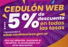 Descuento en pago de tasas para quienes adhieran al cedulón web