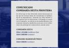Comunicado Comisaria Sexta Frontera 