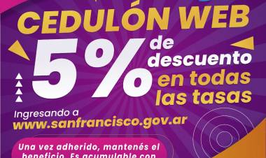 Descuento en pago de tasas para quienes adhieran al cedulón web