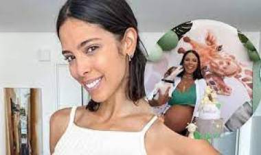 Maypi Delgado celebró su baby shower selvático con su ex: hojas tropicales y dibujos de animales