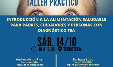 Taller gratuito sobre alimentación saludable para personas con diagnóstico TEA
