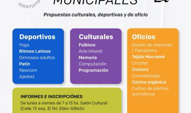 Inscripciones abiertas a partir del próximo miércoles 3 de abril