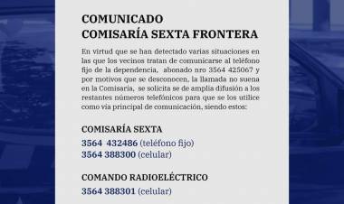 Comunicado Comisaria Sexta Frontera 