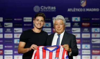 Julián Álvarez fue presentado en el Atlético de Madrid: "No me siento un superhéroe por haber conseguido el Mundial"