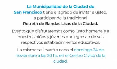 Retreta de Bandas: el municipio se prepara para homenajear a egresados 2024