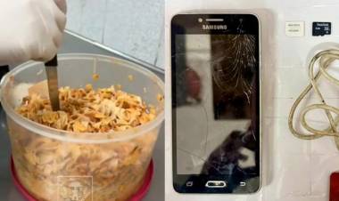  incautaron celular en un tupper con fideos mientras lo intentaban meter a la cárcel
