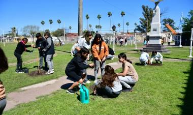 El Vivero municipal de San Francisco colaboró en la forestación del Polideportivo de Frontera