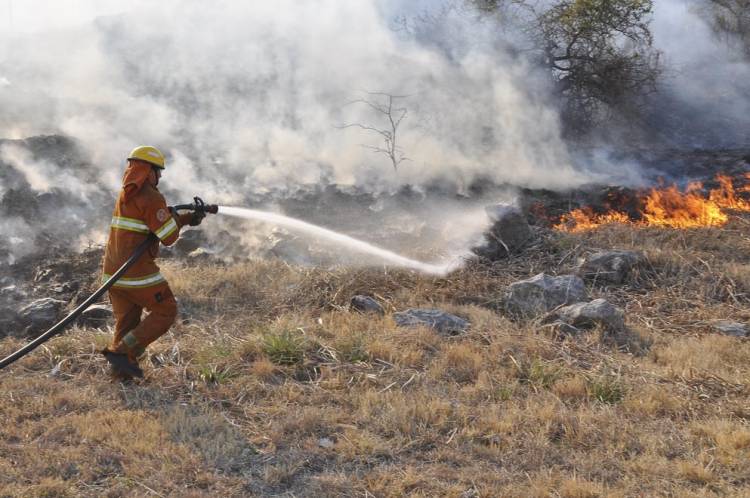 Continúa el combate del fuego en Potrero de Garay
