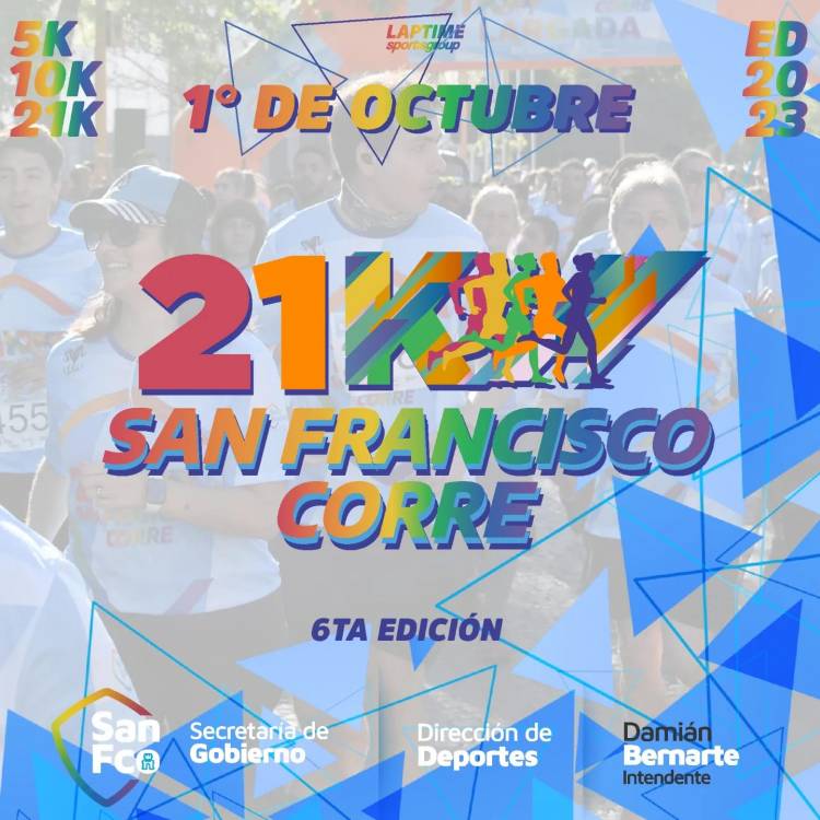 El 1 de octubre se desarrollará la media maratón San Francisco Corre 21K