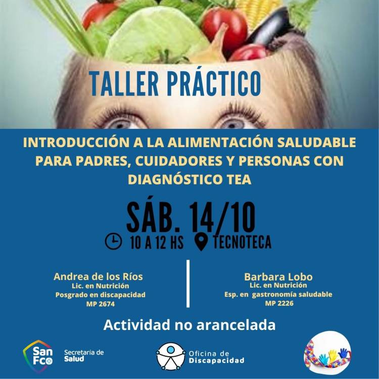 Taller gratuito sobre alimentación saludable para personas con diagnóstico TEA