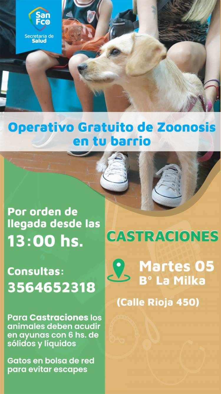 Continúa el  “Operativo de Zoonosis en tu barrio” 