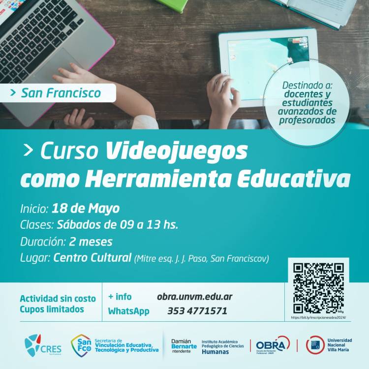 Inscriben para curso de videojuego como herramienta educativa