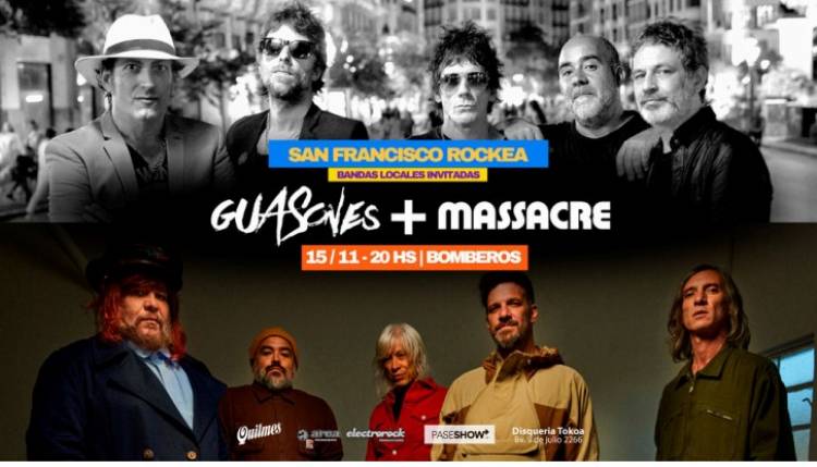 POR PRIMERA Y UNICA VEZ GUASONES Y MASSACRE JUNTOS EN SAN FRANCISCO ROCKEA