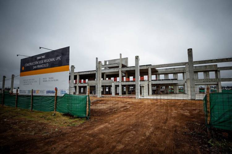 San Francisco: La construcción de la Sede Regional de la Universidad Provincial tiene un avance del 30%