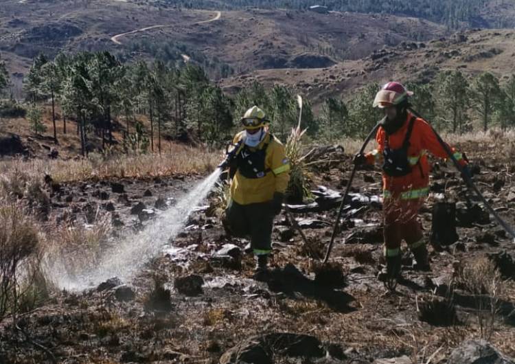 Bomberos contuvieron el incendio forestal de Yacanto