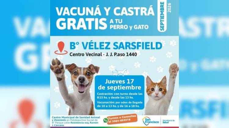 Cronograma de la campaña de vacunación antirrábica y castraciones para esta semana